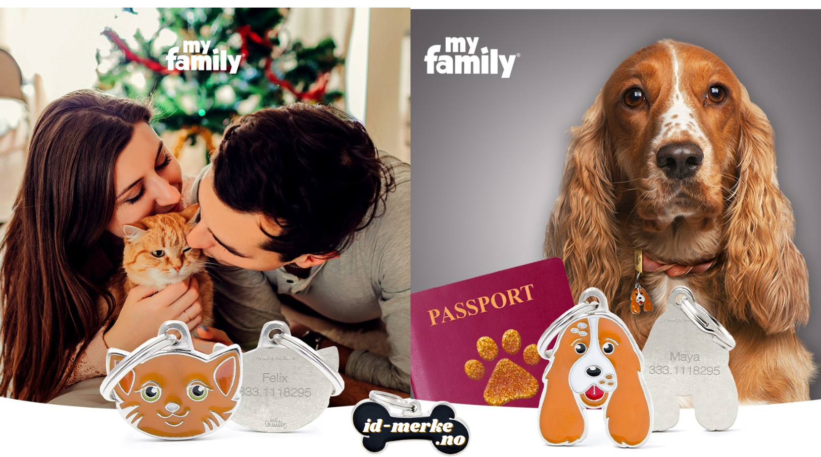 Navneskilt hund og katt