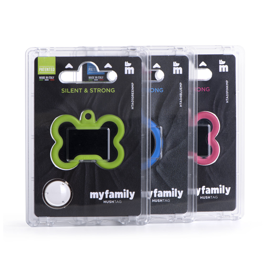 MyFamily Hushtag Collection ID Tag-Aluminium med plast kant