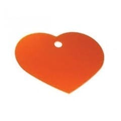 ID brikke Hjerte, 2 størrelser, mange farger. Inkludert festering